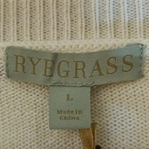 NEW cashmere cotton blend embellish button cream sweater cardigan large - Picture 11 of 12